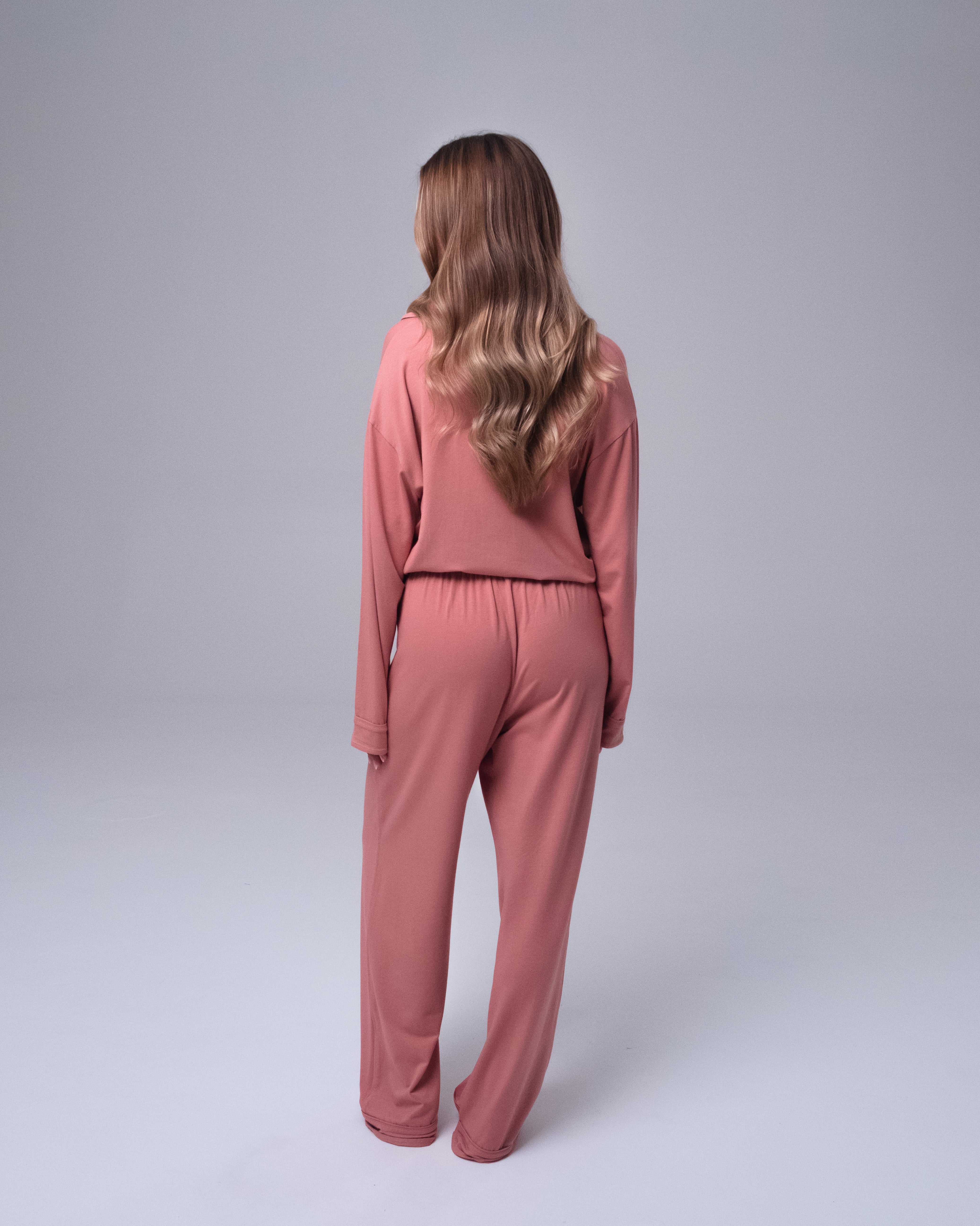 Whisper Soft Pyjamas Set med matchande scrunchie & hårband - Ash Rose